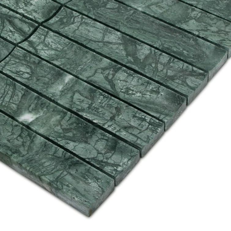 12.52" x 11.89" Honed Flucted Natural Marble Mosaic Tile