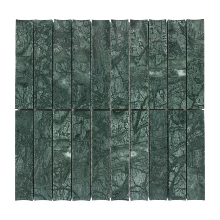 12.52" x 11.89" Honed Flucted Natural Marble Mosaic Tile