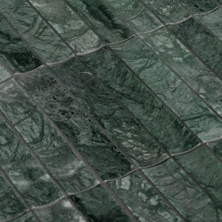 12.52" x 11.89" Honed Flucted Natural Marble Mosaic Tile