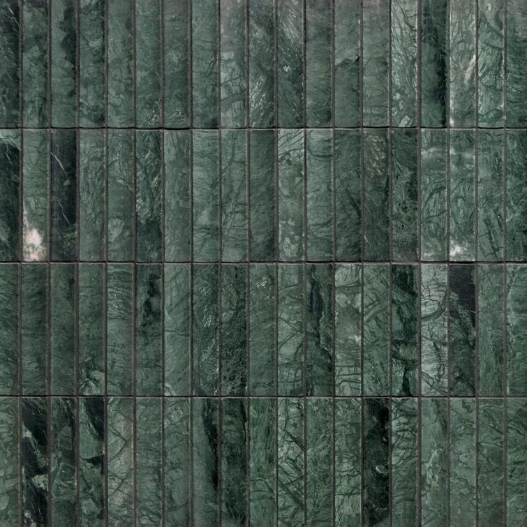 12.52" x 11.89" Honed Flucted Natural Marble Mosaic Tile