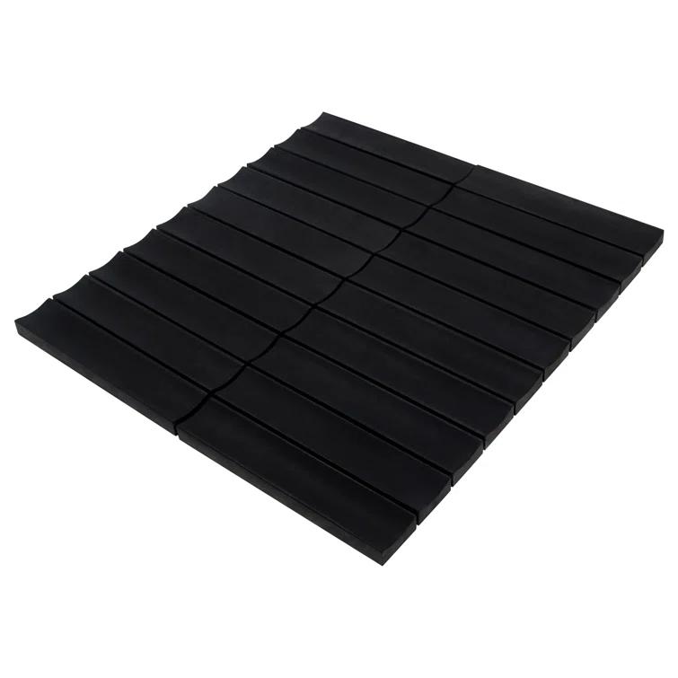 12.52" x 11.89" Honed Flucted Natural Marble Mosaic Tile