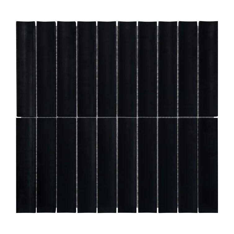 12.52" x 11.89" Honed Flucted Natural Marble Mosaic Tile