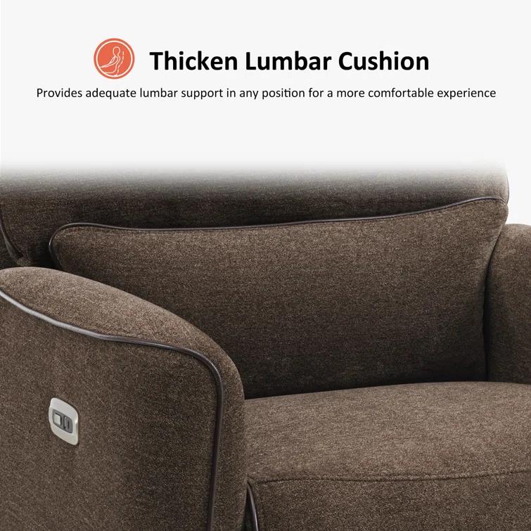 Swivel Glider Power Recliner Chair, Electric Rocker Recliner Chairs with USB Ports For Nursery, Fabric