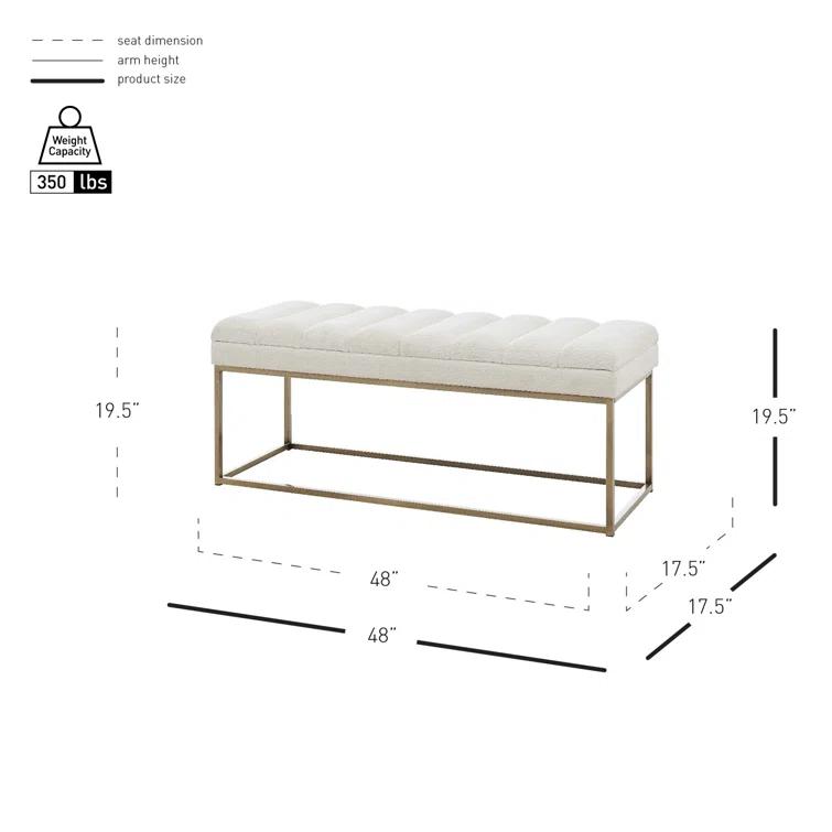 Everly Quinn Georgenia Polyester Upholstered Bench