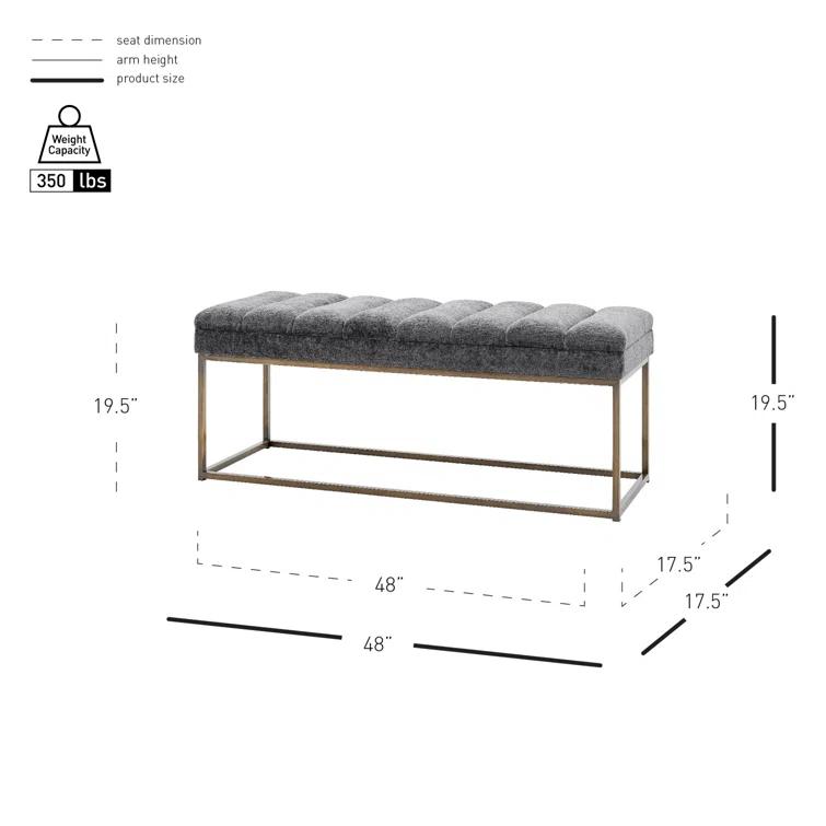 Everly Quinn Georgenia Polyester Upholstered Bench