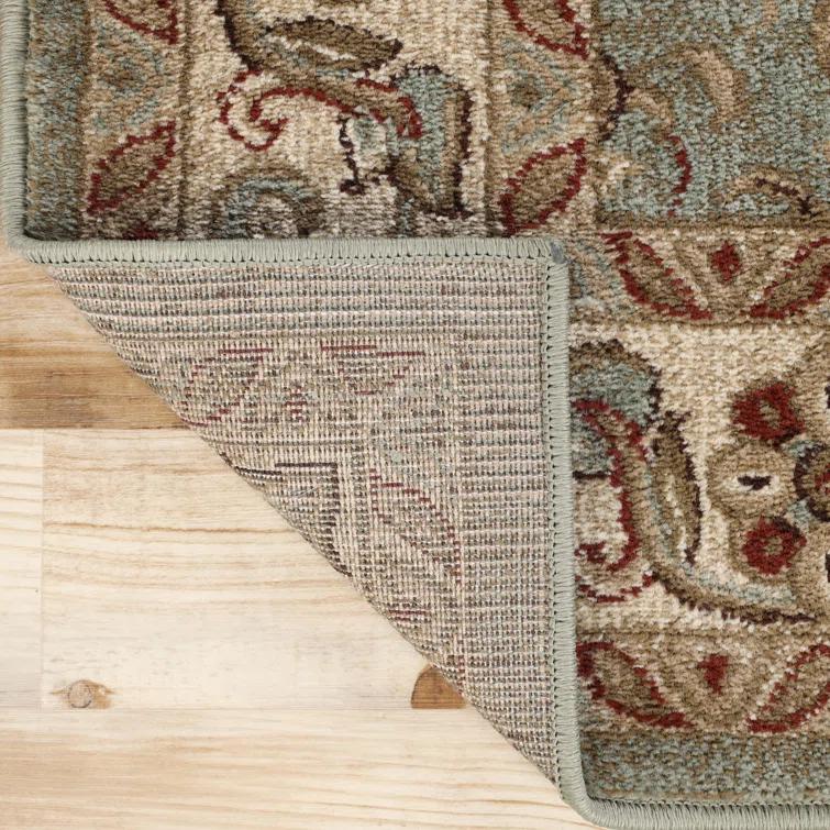 Traditional Oriental Floral Scroll Classic Vines Indoor Area Rug in Green
