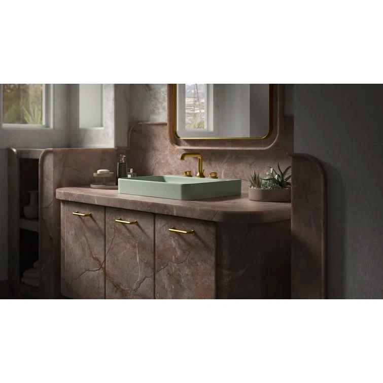 Vox® Vitreous China Rectangular Vessel Bathroom Sink with Overflow