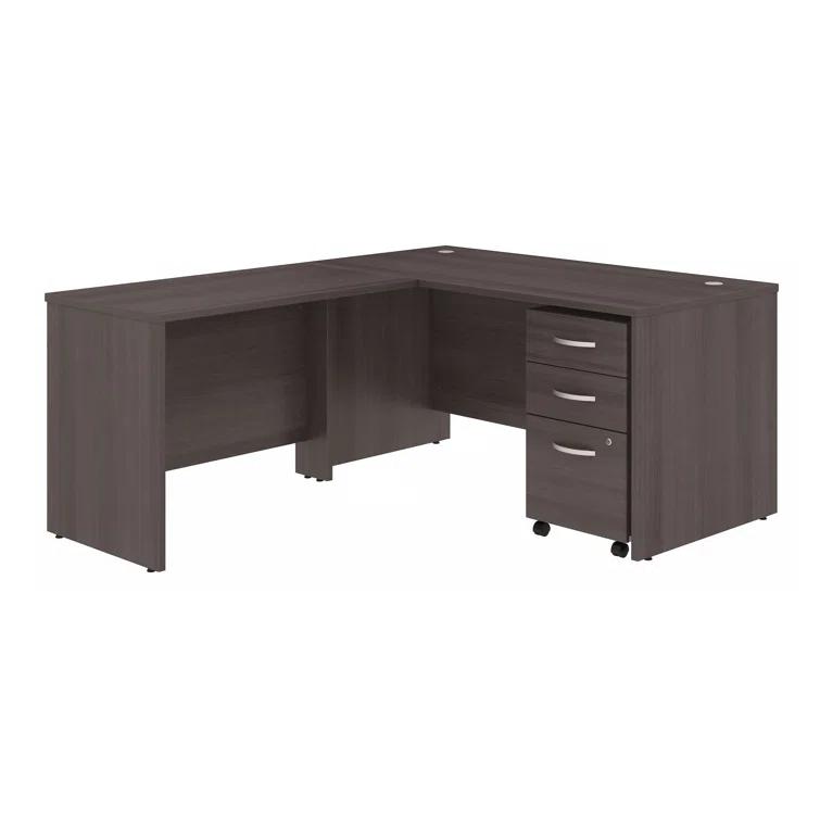 Bush Business Furniture Studio C L Shaped Desk with Mobile File Cabinet and Return