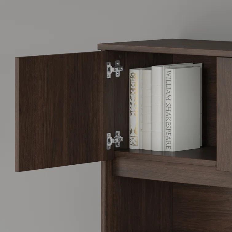 Bush Business Furniture Studio C L Shaped Desk with Mobile File Cabinet and Return