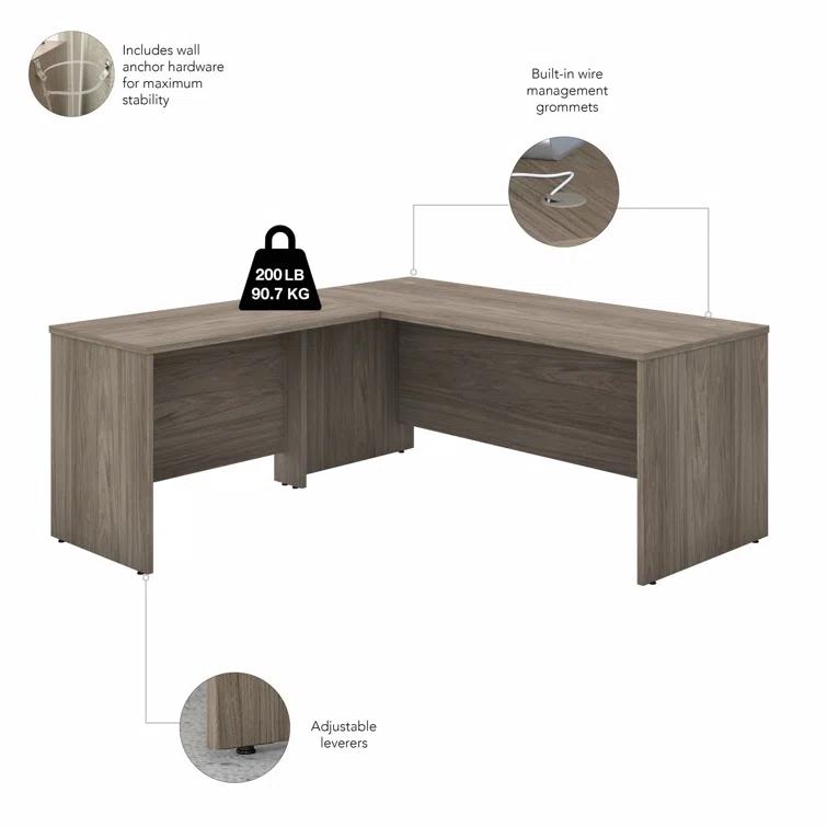 Studio C L Shaped Desk with Return
