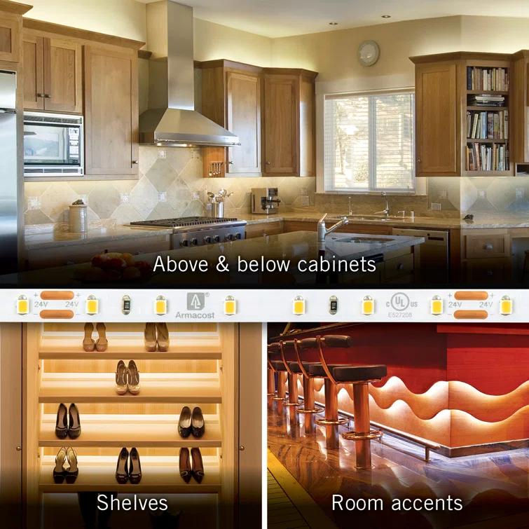 Armacost Lighting 155260 RibbonFlex Pro, 24V, 4000K, 60LEDs/M, IP20, 20M Undercabinet Strip Light