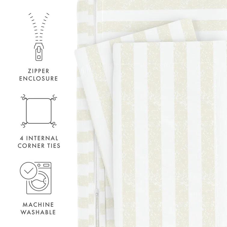 IEnjoy Home Becky Cameron Puffed Rugged Stripe Duvet Cover Set