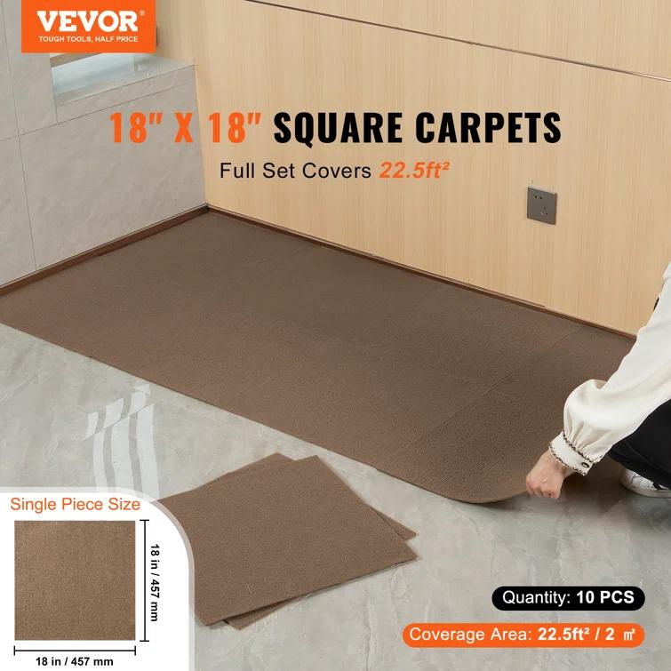 18'' W x 18'' L Level Cut And Loop Polyester Carpet Tile