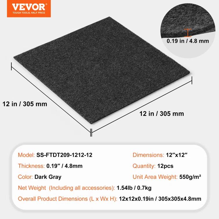 12'' W x 12'' L Level Cut And Loop Polyester Carpet Tile