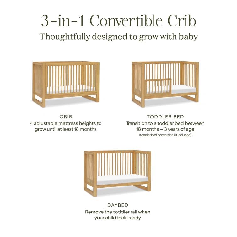 Nantucket Greenguard Gold Certified 3 -in-1 Convertible Crib