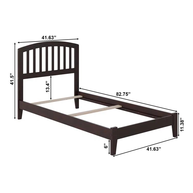 Winston Porter Richmond Solid Wood Foundation Bed with Attachable USB Charger