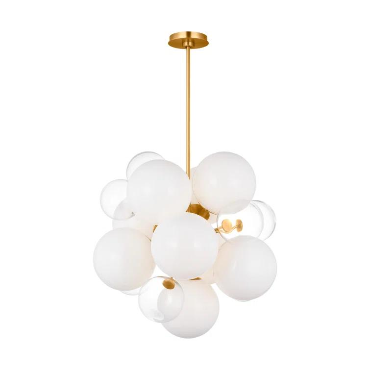 kate spade new york Aria 9 - Light Steel Dimmable Sputnik Modern Linear Chandelier