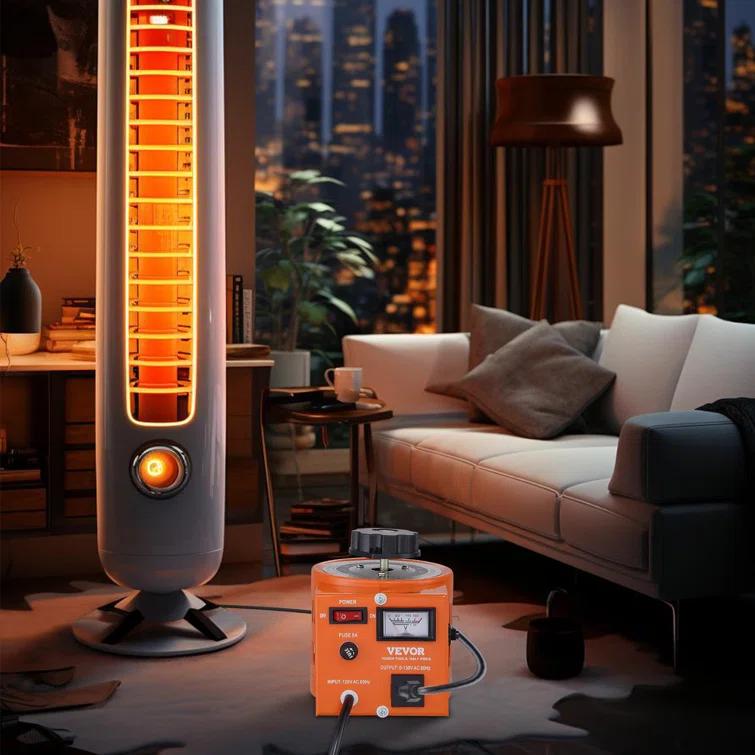 VEVOR 500VA Auto Variable Voltage Transformer, 15.3 Amp, 110V Input 0-130V Output AC Voltag