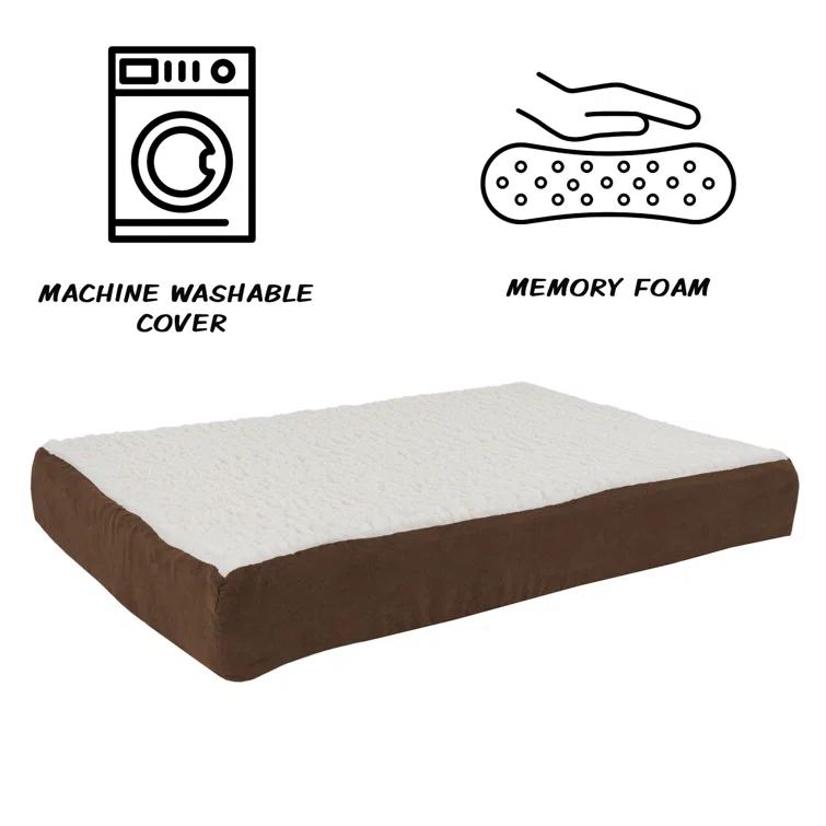PETMAKER Orthopedic Dog Bed - Memory Foam Crate Mat with Machine Washable Cover