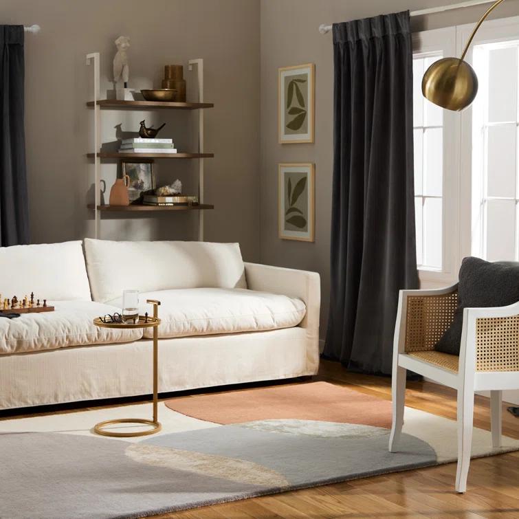 Town & Country Luxe Oslo Abstract Colorblock Handcrafted Area Rug Beige/Rust/Grey