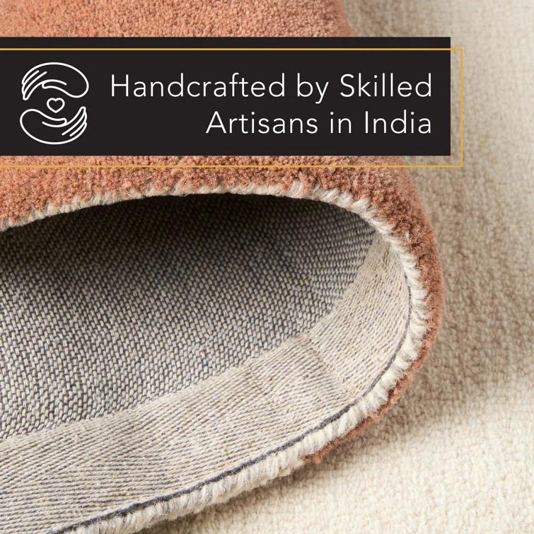 Town & Country Luxe Oslo Abstract Colorblock Handcrafted Area Rug Beige/Rust/Grey