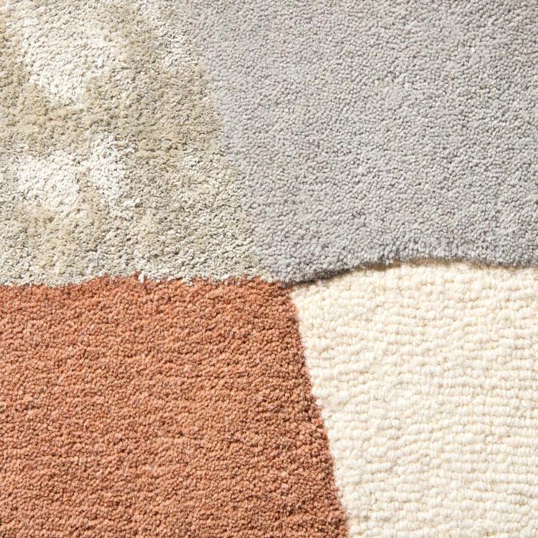 Town & Country Luxe Oslo Abstract Colorblock Handcrafted Area Rug Beige/Rust/Grey