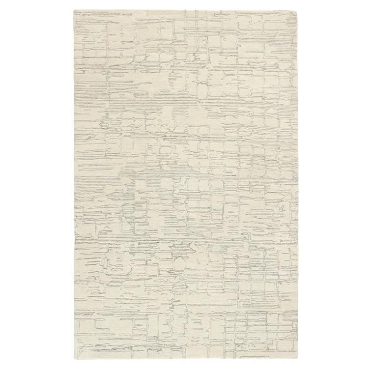 Town & Country Luxe Remin Abstract Line Art Handcrafted Area Rug Beige/Blue