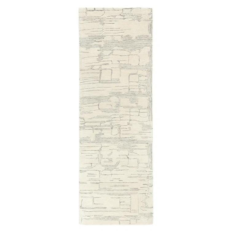 Town & Country Luxe Remin Abstract Line Art Handcrafted Area Rug Beige/Blue