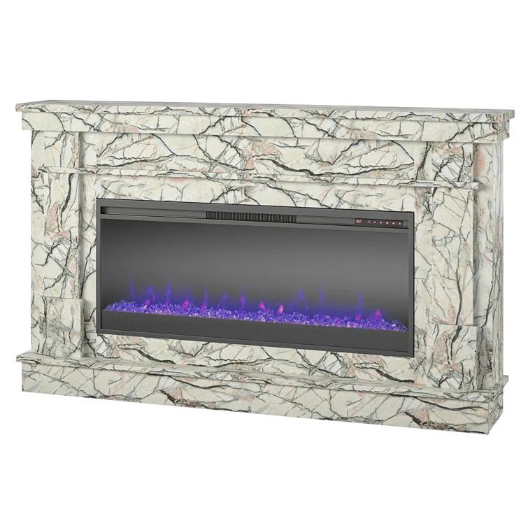 Waverly Wide Mantel with Linear Electric Fireplace