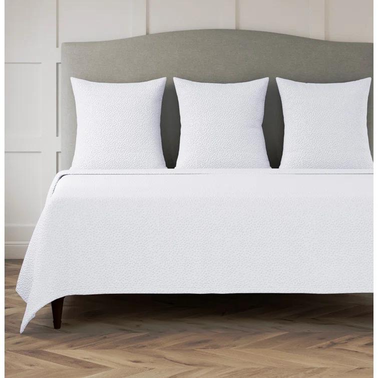 Bubble Matelasse Modern & Contemporary Cotton Geometric Shapes Coverlet Set