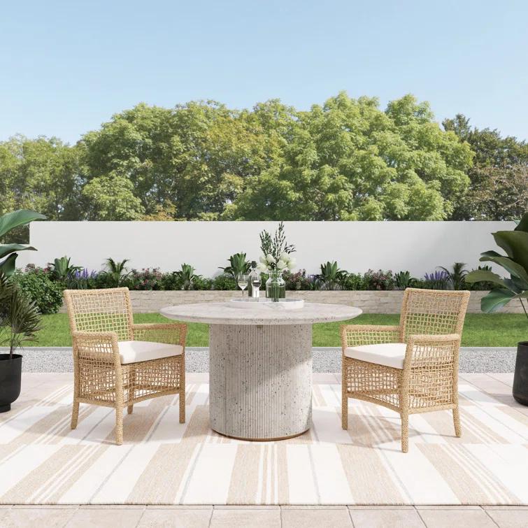 Debbie 51" Light Grey Concrete Pedestal Dining Table