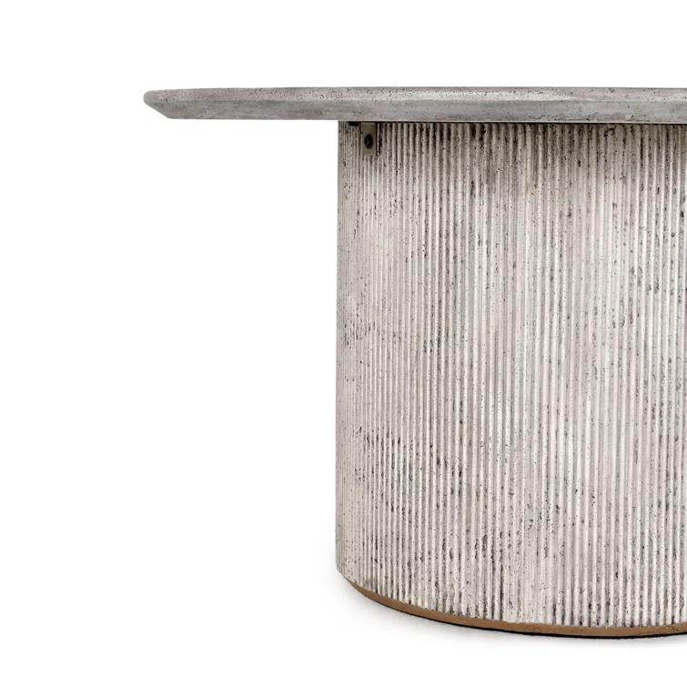 Debbie 51" Light Grey Concrete Pedestal Dining Table