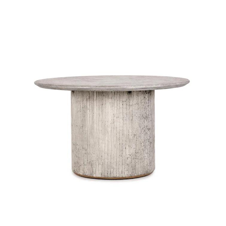 Debbie 51" Light Grey Concrete Pedestal Dining Table
