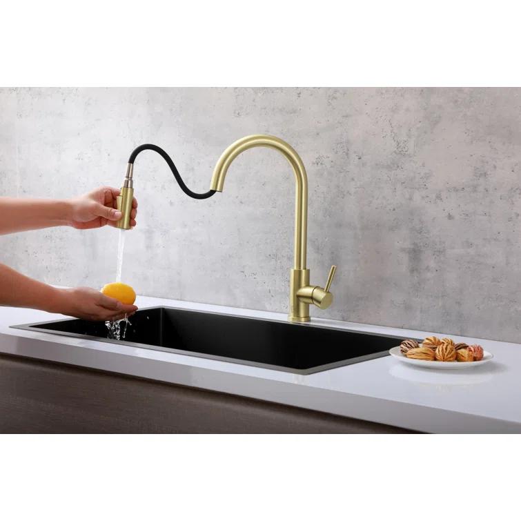 Elegant Lighting Luca Pull Down Spray Touch Kitchen Faucet