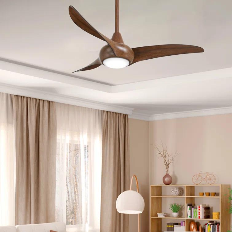 44" 3 - Blade LED Propeller Ceiling Fan with Remote Control and Light Kit Included