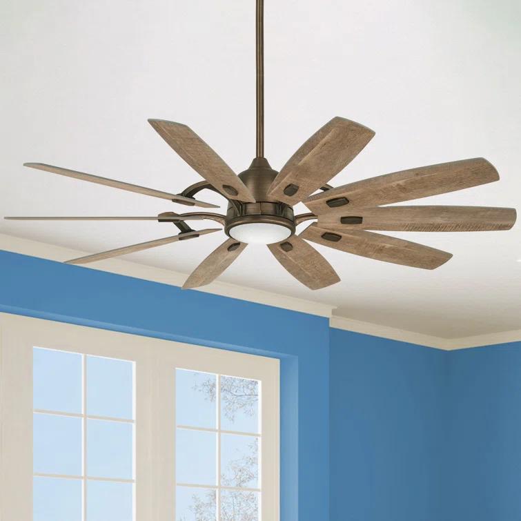 65" Barn 10 - Blade LED Smart Standard Ceiling Fan with Remote Control and Light Kit Included