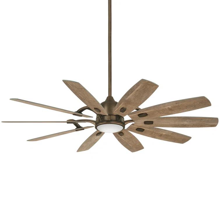 65" Barn 10 - Blade LED Smart Standard Ceiling Fan with Remote Control and Light Kit Included
