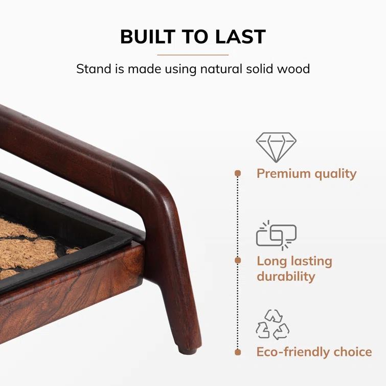 Solid Wood Boot Tray with Non-Slip Base – Waterproof Shoe Storage Cabinet for Entryway, Mudroom & Hallway