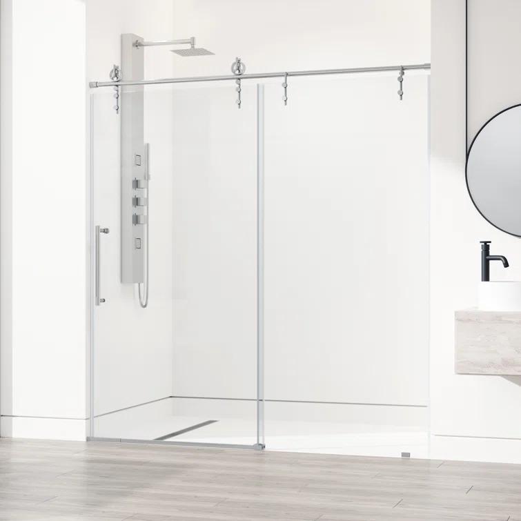 Hamilton 56-60" W x 78" H Sliding Frameless Shower Door with 3/8" Clear Glass