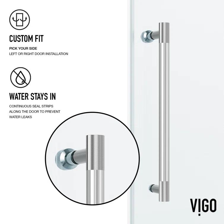 Hamilton 56-60" W x 78" H Sliding Frameless Shower Door with 3/8" Clear Glass