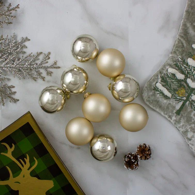 Glass Christmas Ball Ornament (Set of 9)