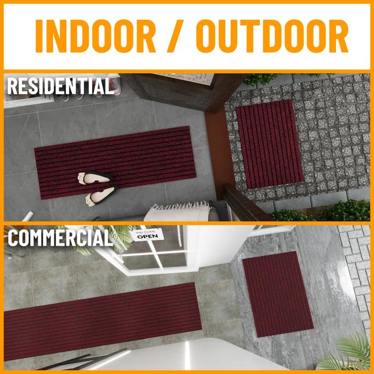 Custom Cut Non-Slip Rubberback Scrape Indoor/Outdoor Extra Long Runner Rugs for Hallway, Kitchen, Living Room, Garage, and Patio