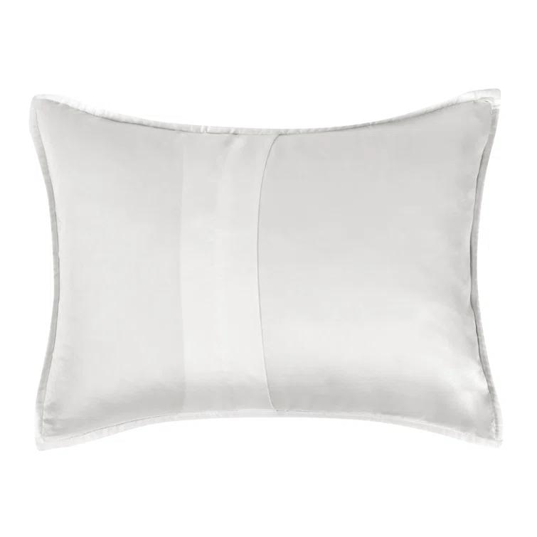White Quilted Sateen Cotton Standard Pillow Sham