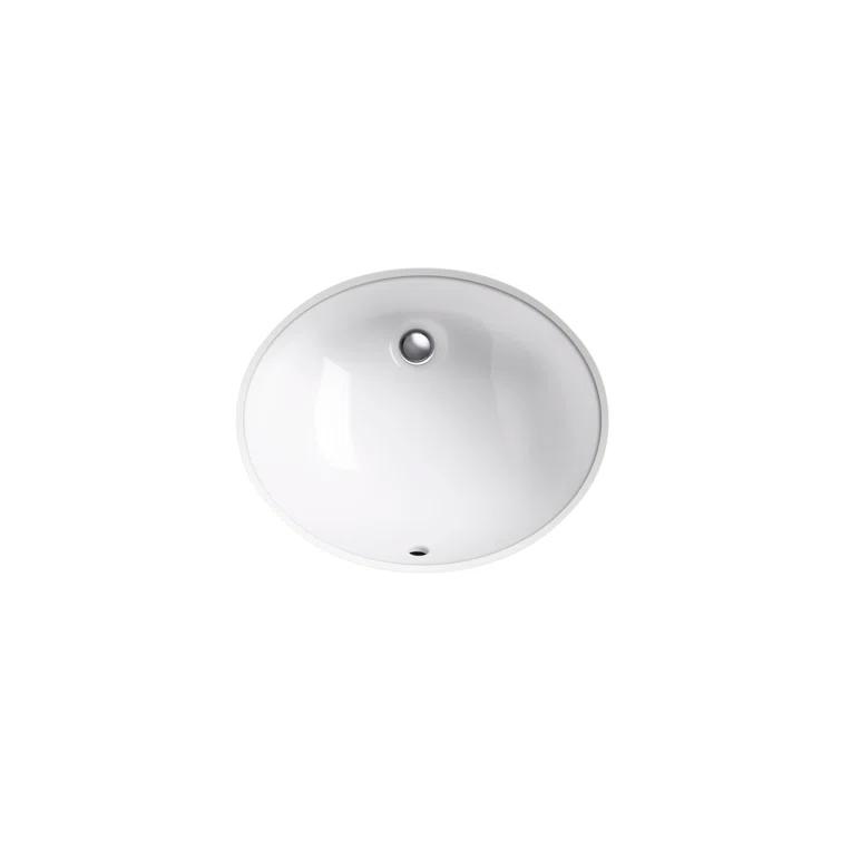 Caxton® Ceramic Oval Undermount Bathroom Sink with Overflow