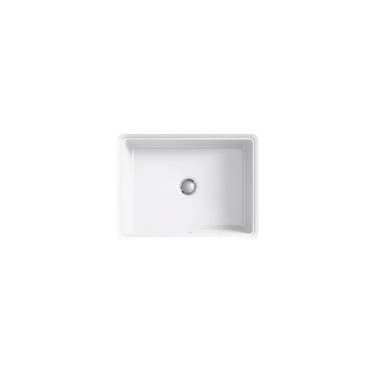 Verticyl 17" Rectangular Under-Mount Bathroom Sink with Overflow Drain
