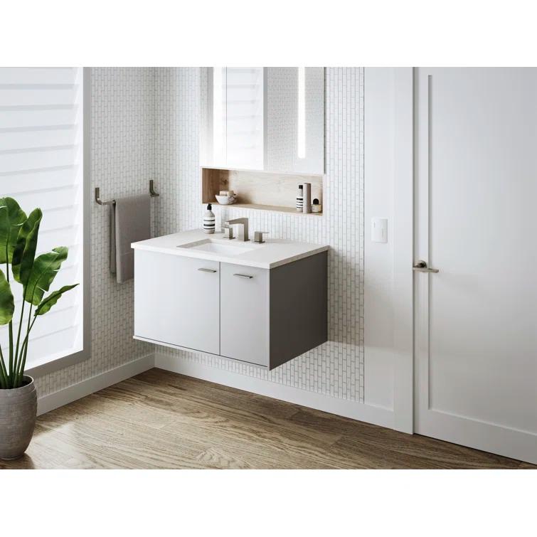 Verticyl 17" Rectangular Under-Mount Bathroom Sink with Overflow Drain