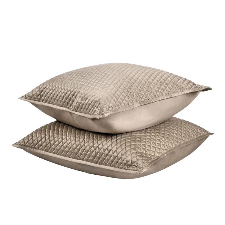 Natural Euro Satin Quilted Pillow Sham