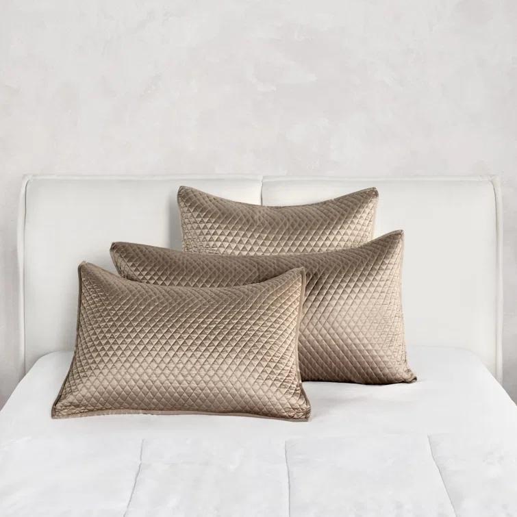 Natural Euro Satin Quilted Pillow Sham