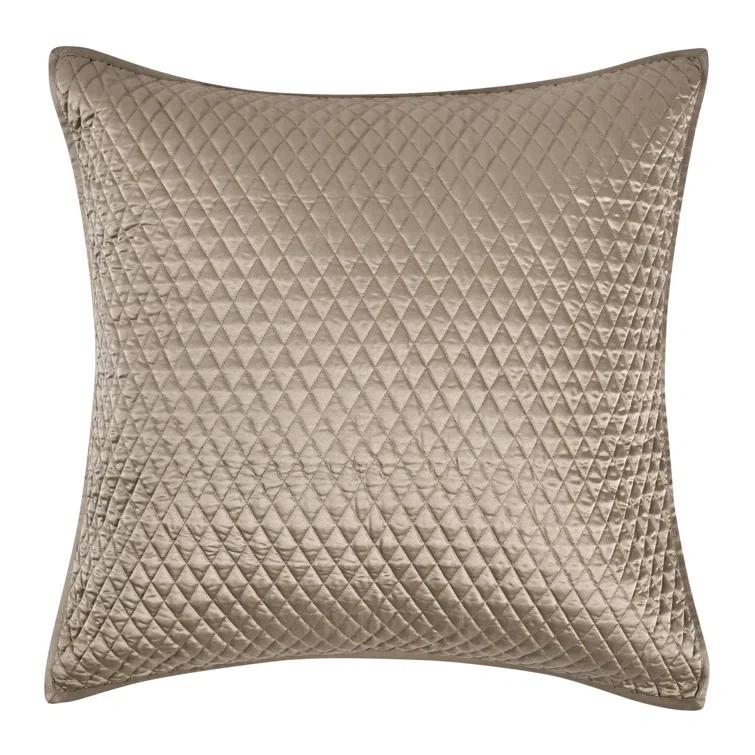 Natural Euro Satin Quilted Pillow Sham