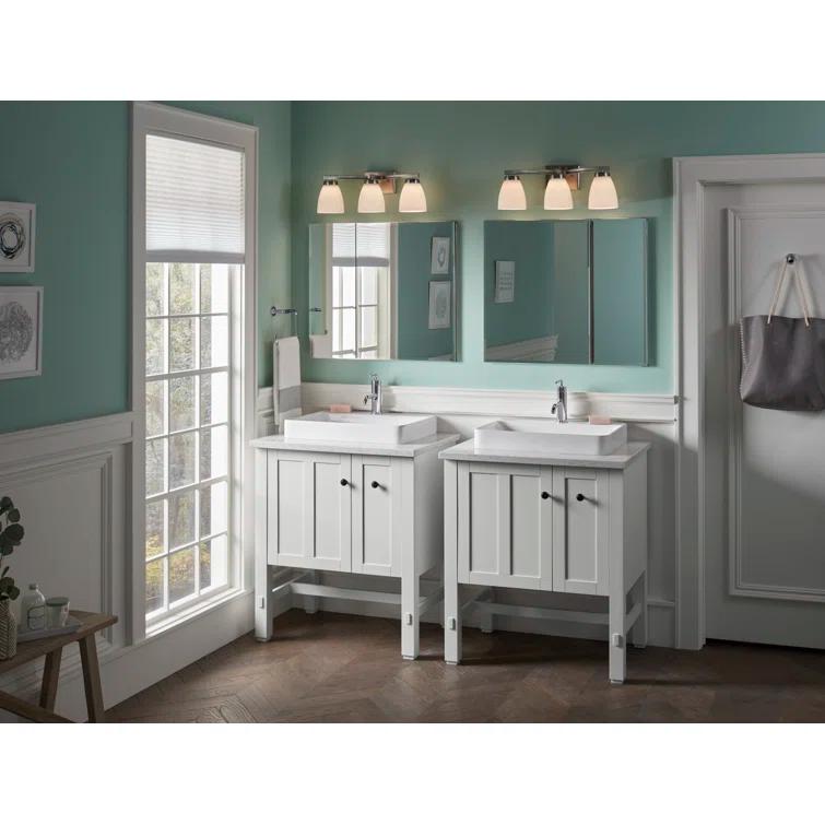 Vox® Vitreous China Rectangular Vessel Bathroom Sink with Overflow